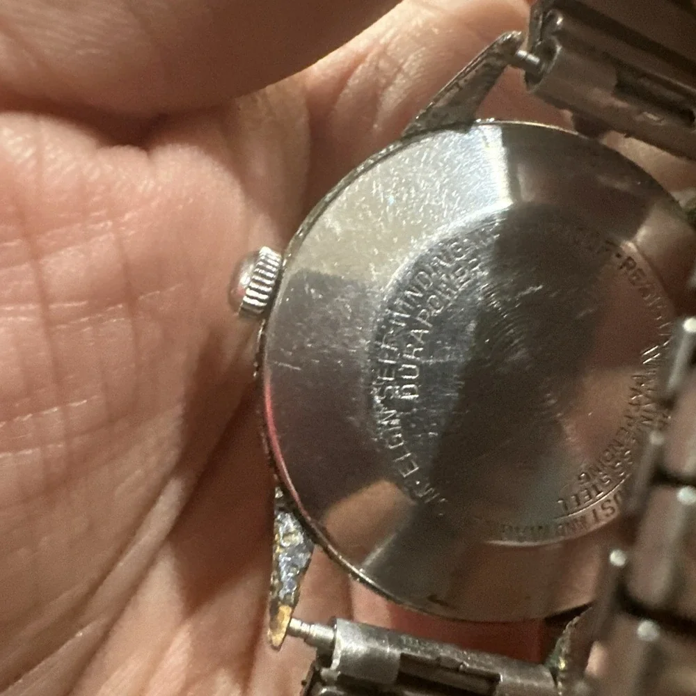 Vintage Elgin Shockmater Self Winding Rare 17 Jewel Men Watch Works Bt Runs Fast
